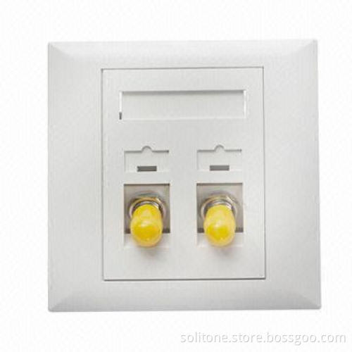 ST fiber optical faceplate with ABS material and 2 ports